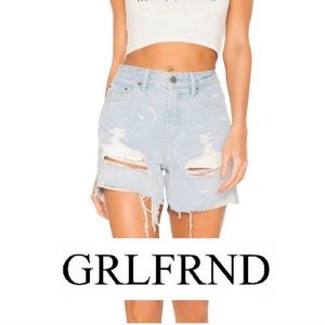 GRLFRND Distressed Jean Shorts